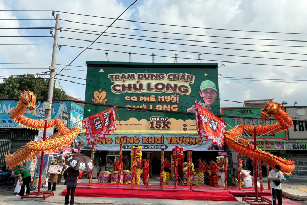 Dự án múa lân khai trương Cà phê Muối Chú Long – Sự kiện rực rỡ tại Đồng Nai