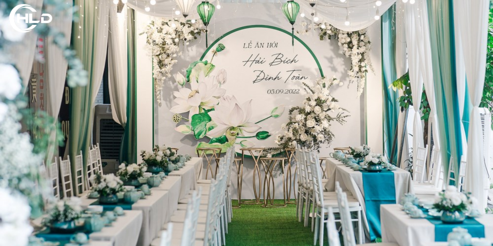 Trang trí rạp cưới theo tone màu yêu thích trọn gói đẹp đồng bộ từng góc