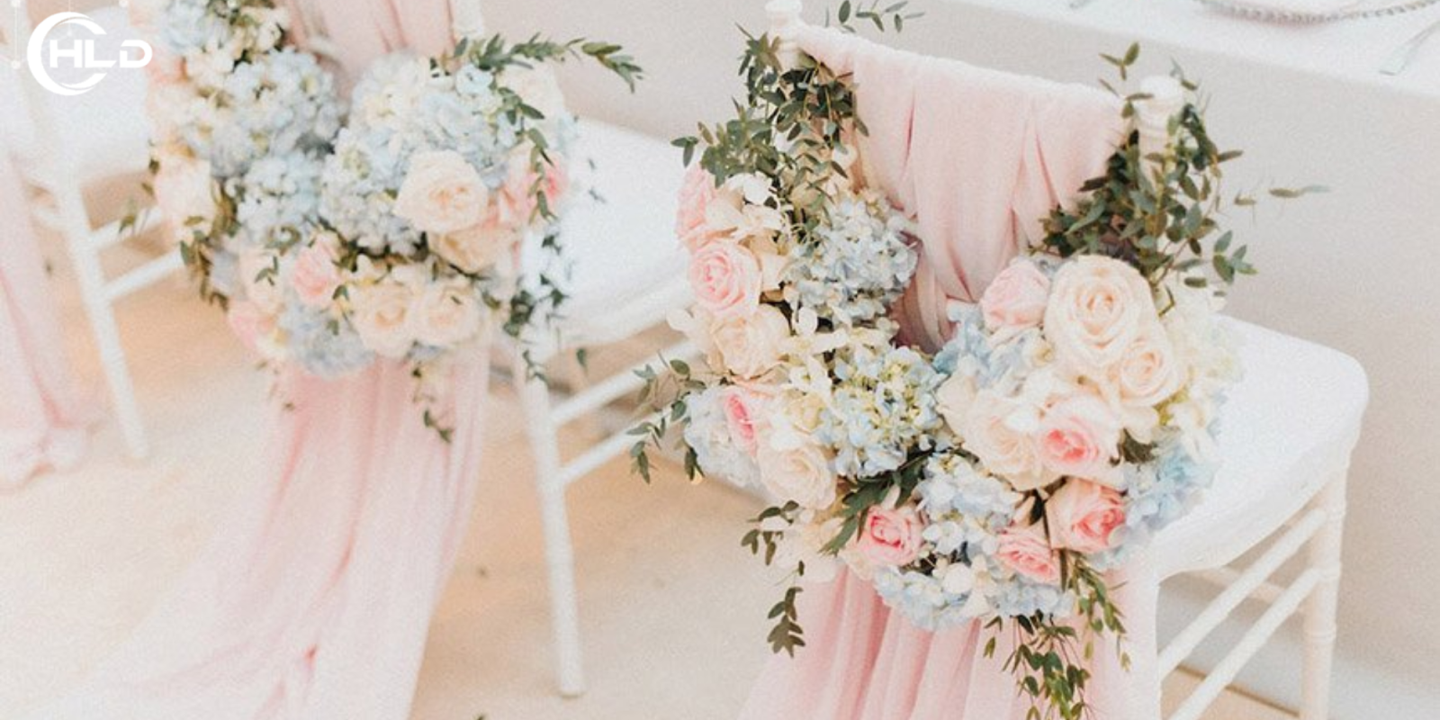 Hoa trang trí đám cưới cao cấp tone pastel sang trọng tinh tế từng chi tiết