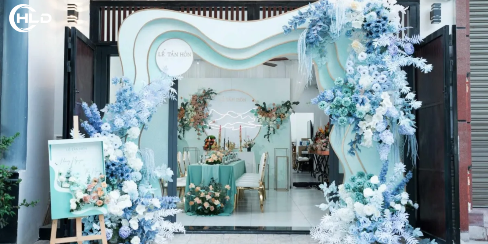 Hoa trang trí đám cưới cao cấp tone pastel sang trọng tinh tế từng chi tiết